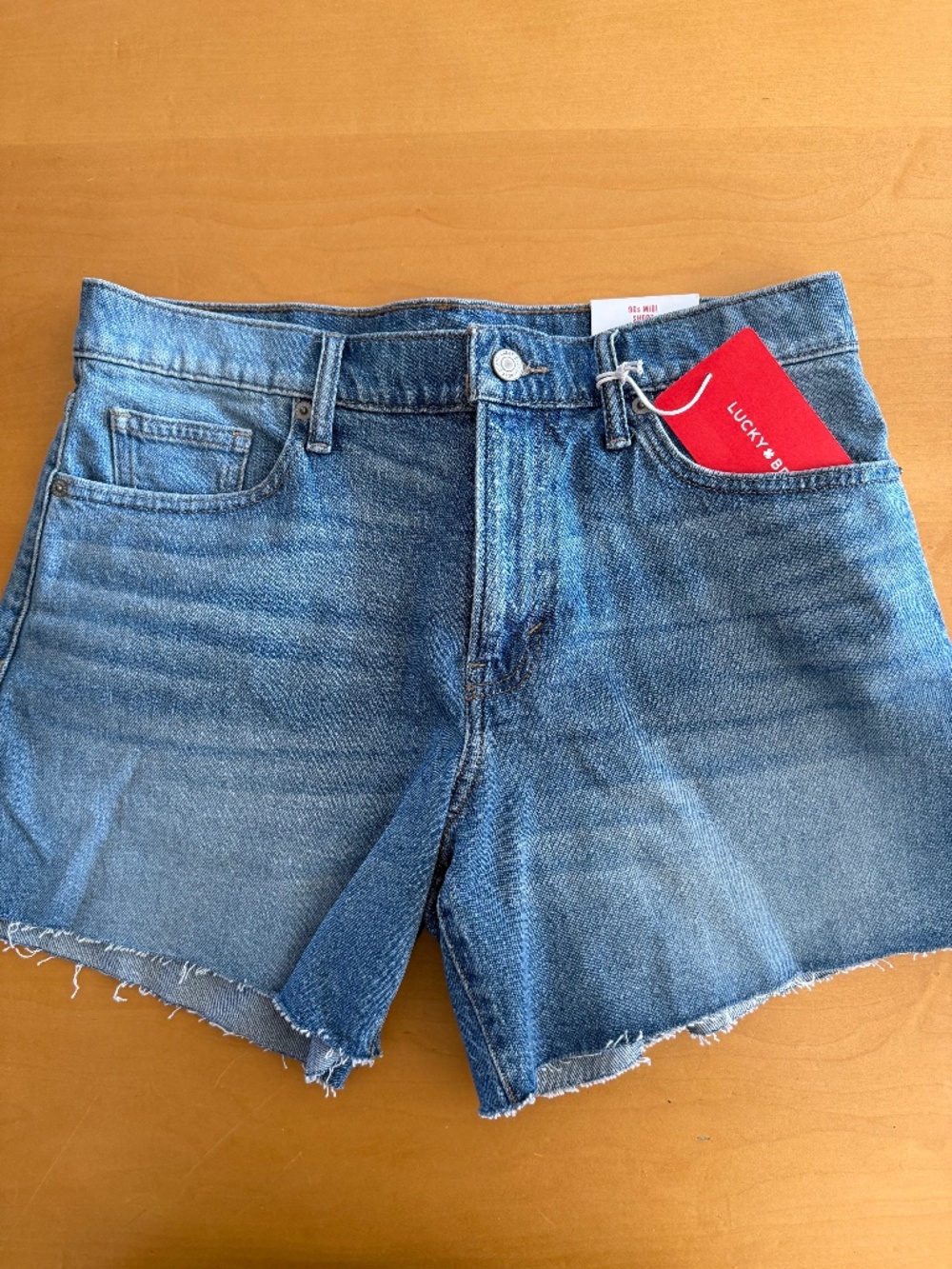 Lucky Brand High-rise 90's Midi Blue Jean Shorts, 8/29 NWT